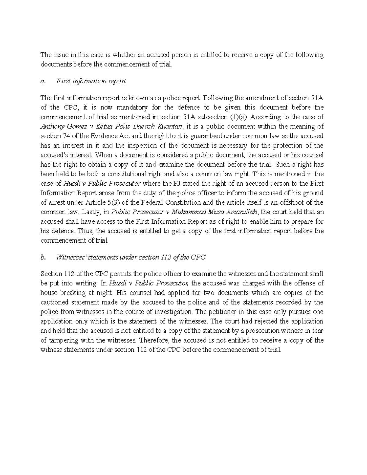 CPC I tutorial work - CRIMINAL PROCEDURE 1 - Studocu