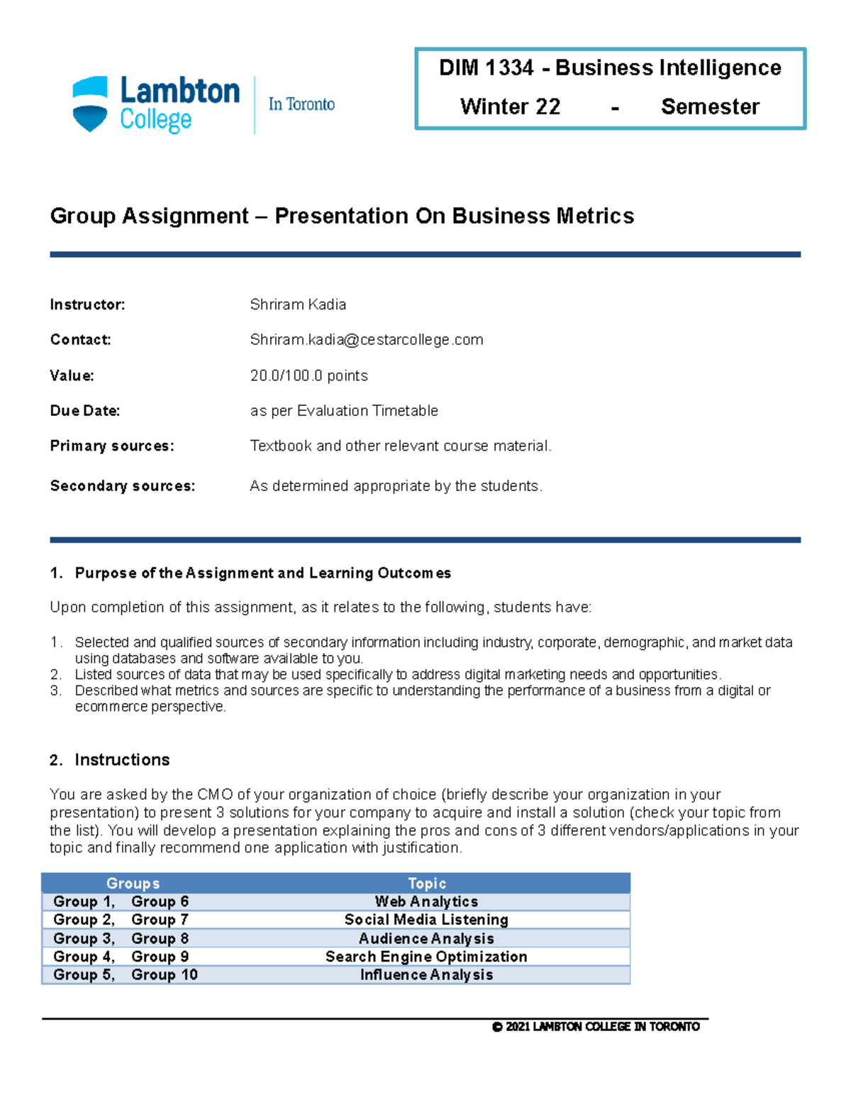 group presentation assignment transcript