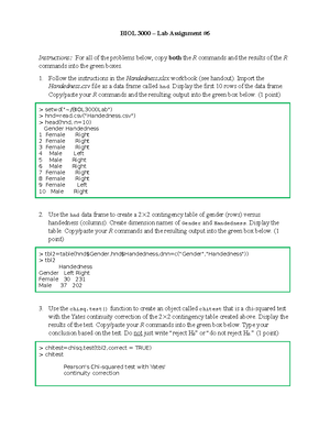 Lab Assignment 10 - BIOL 3000 – Lab Assignment Instructions: For All Of ...