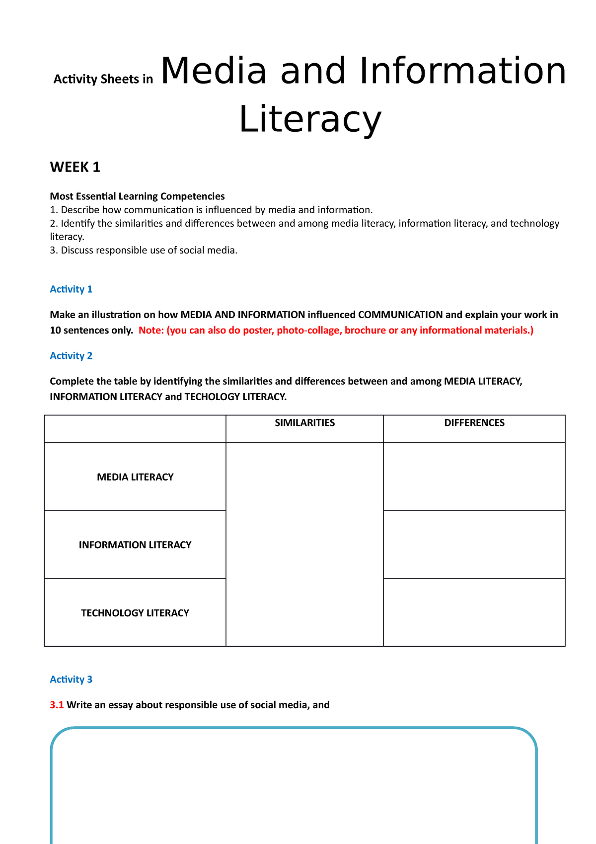 essay about how communication is influenced by media and information