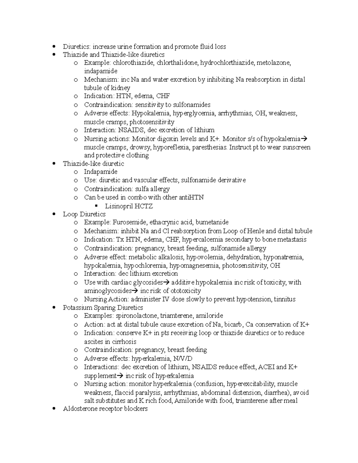 Diuretics - Notes, content, helpful hints, powerpoints - Diuretics ...