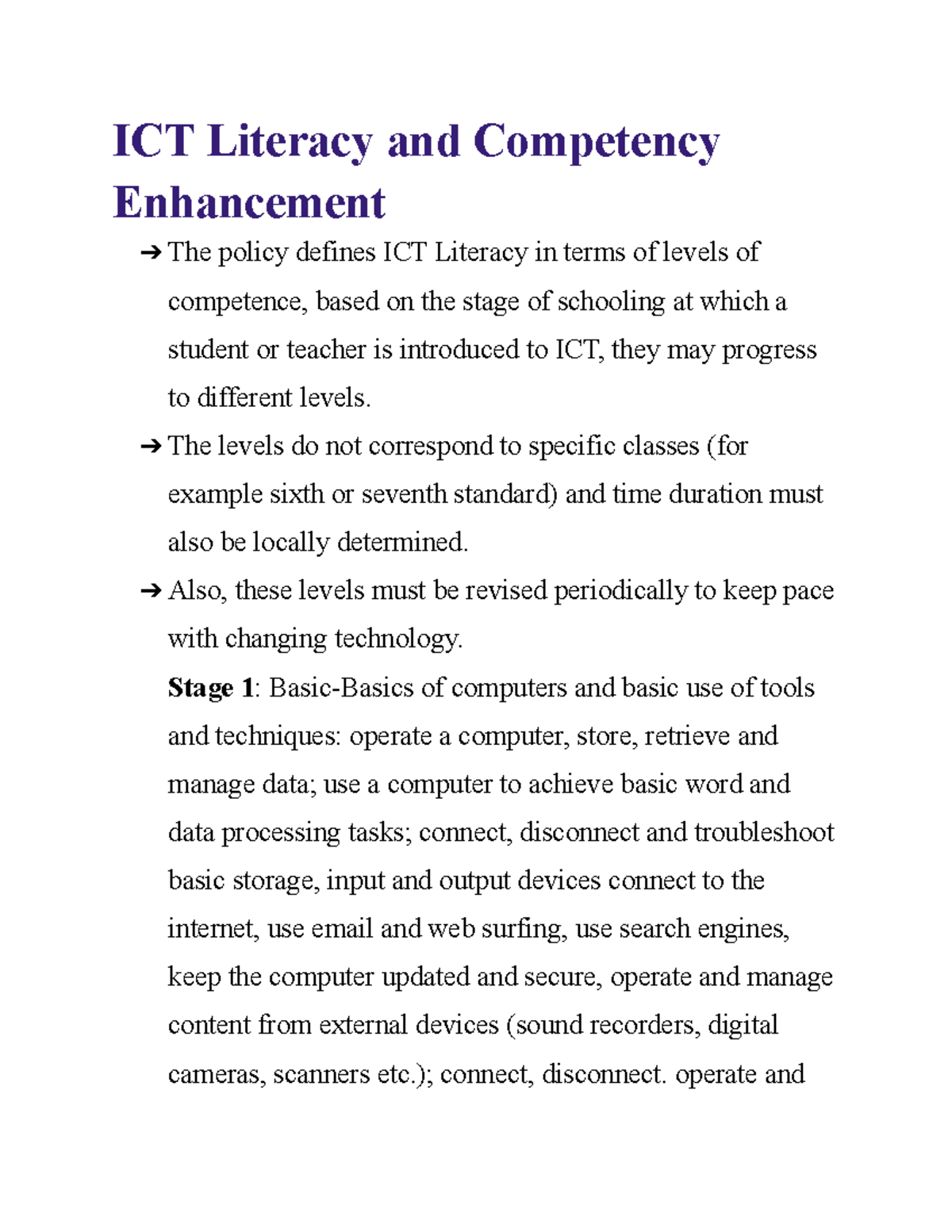 ICT Literacy and Competency Enhancement - ICT Literacy and Competency ...