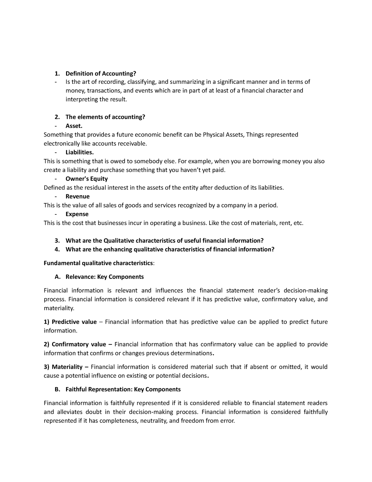 introduction to accounting assignment