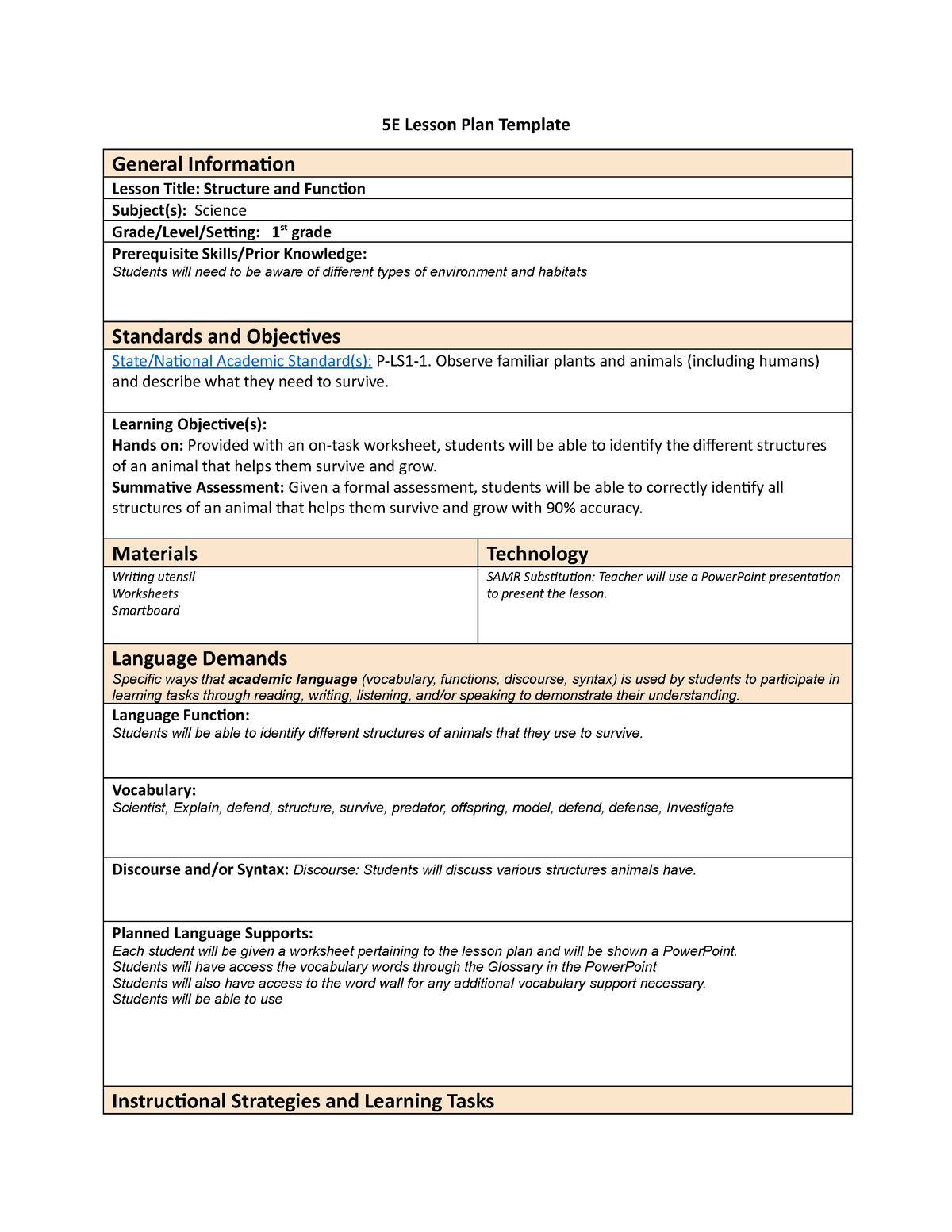 wgu 5e lesson plan science methods c382 5e lesson plan template general information lesson title studocu