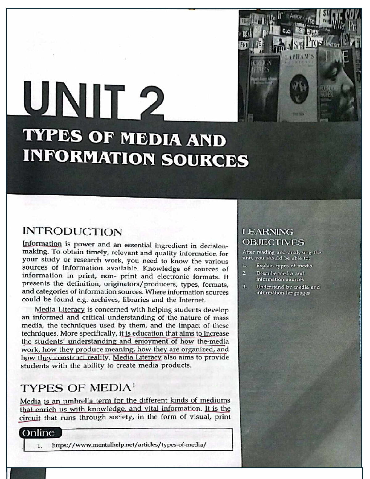 Unit 2-MIL - None - Pn Prost tat UNIT 2 TYPES OF MEDIA AND INFORMATION ...