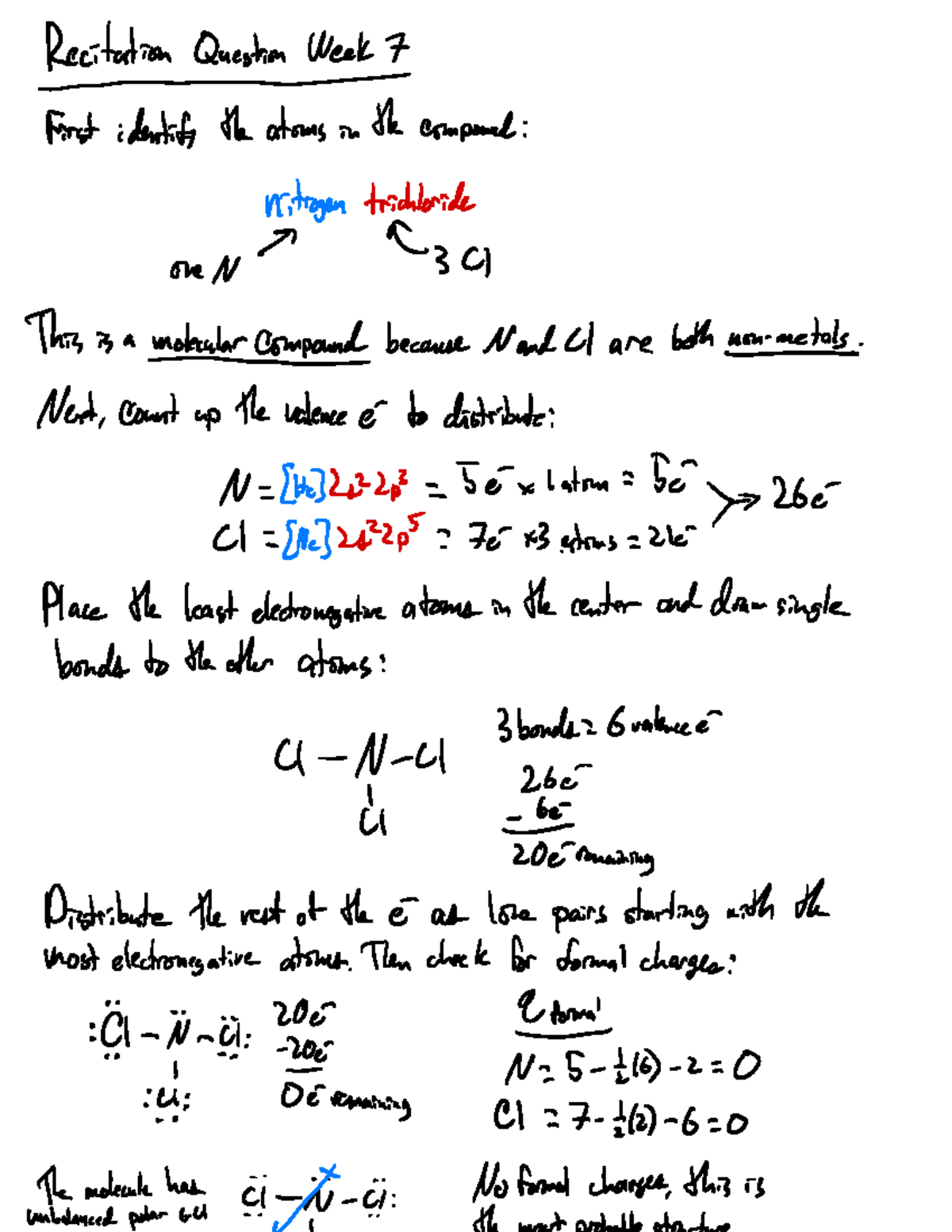Chem110rec wk7 solutions - ####### RecitationQuestimWeek7_ First ...
