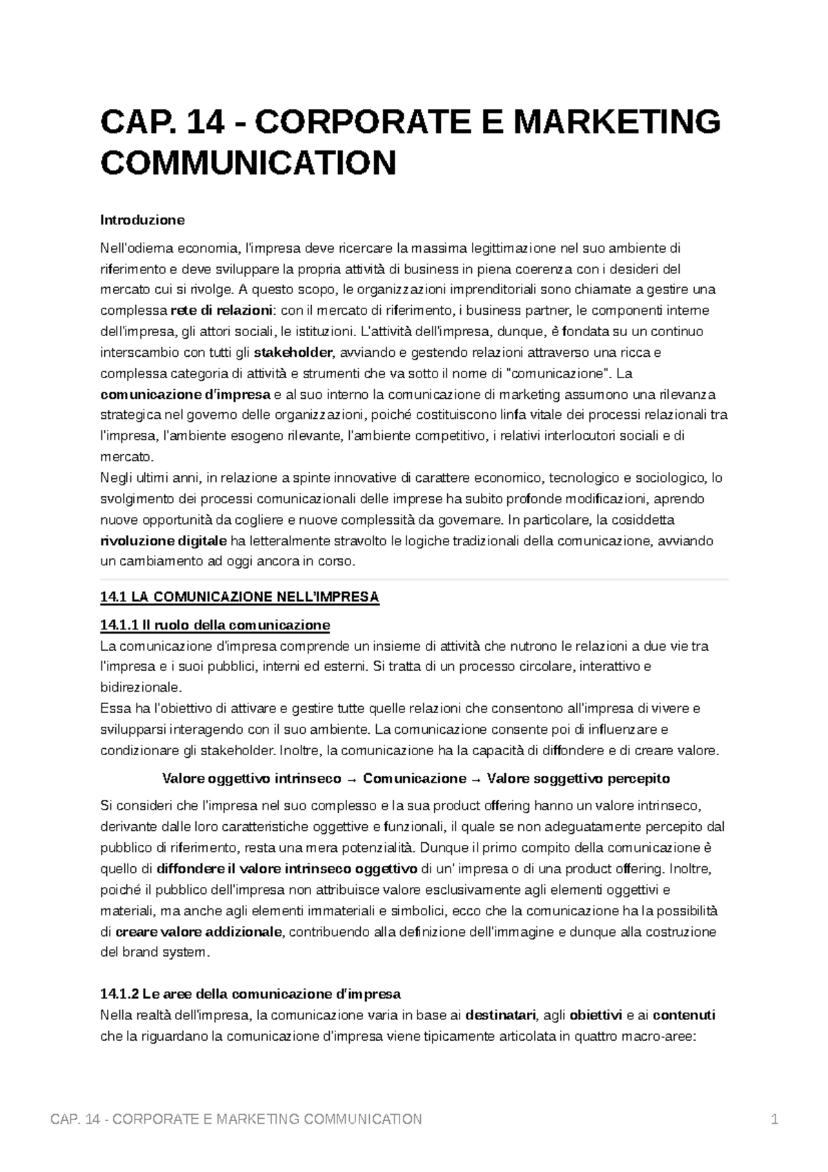 Cap. 14 Corporate e marketing communication - CAP. 14 - CORPORATE E ...