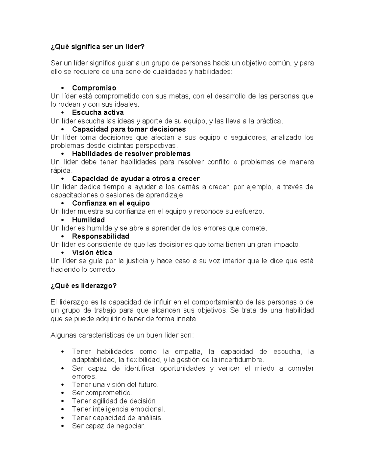 Exposicion - bug - ¿Qué significa ser un líder? Ser un líder significa ...