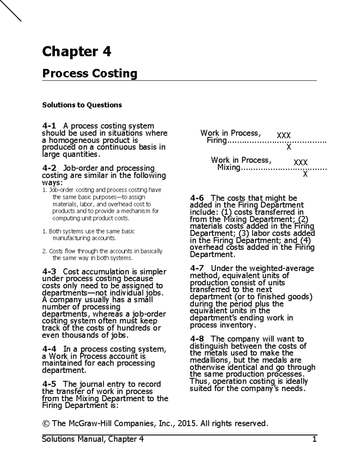 Smchap 004 solution manual managerial accounting - Chapter 4 Process ...