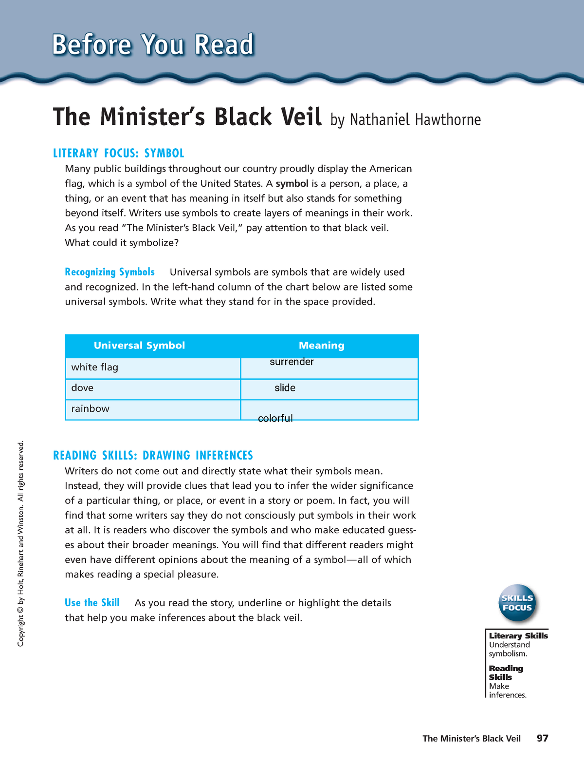 literary analysis essay on the minister's black veil