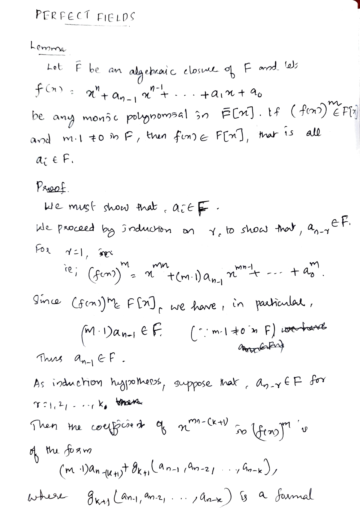 Algebra- separable extension part 3 - PERPEC1 FIELDS Lemr Lot F be am ...