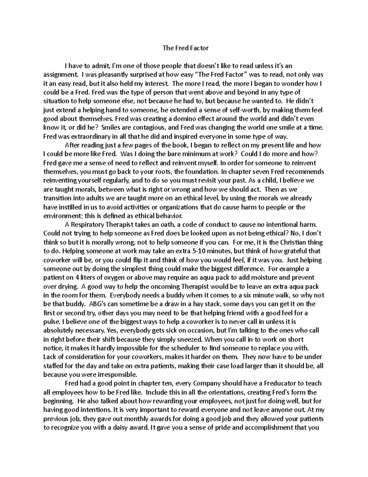 The Fred Factor notes for test homework study notes homework