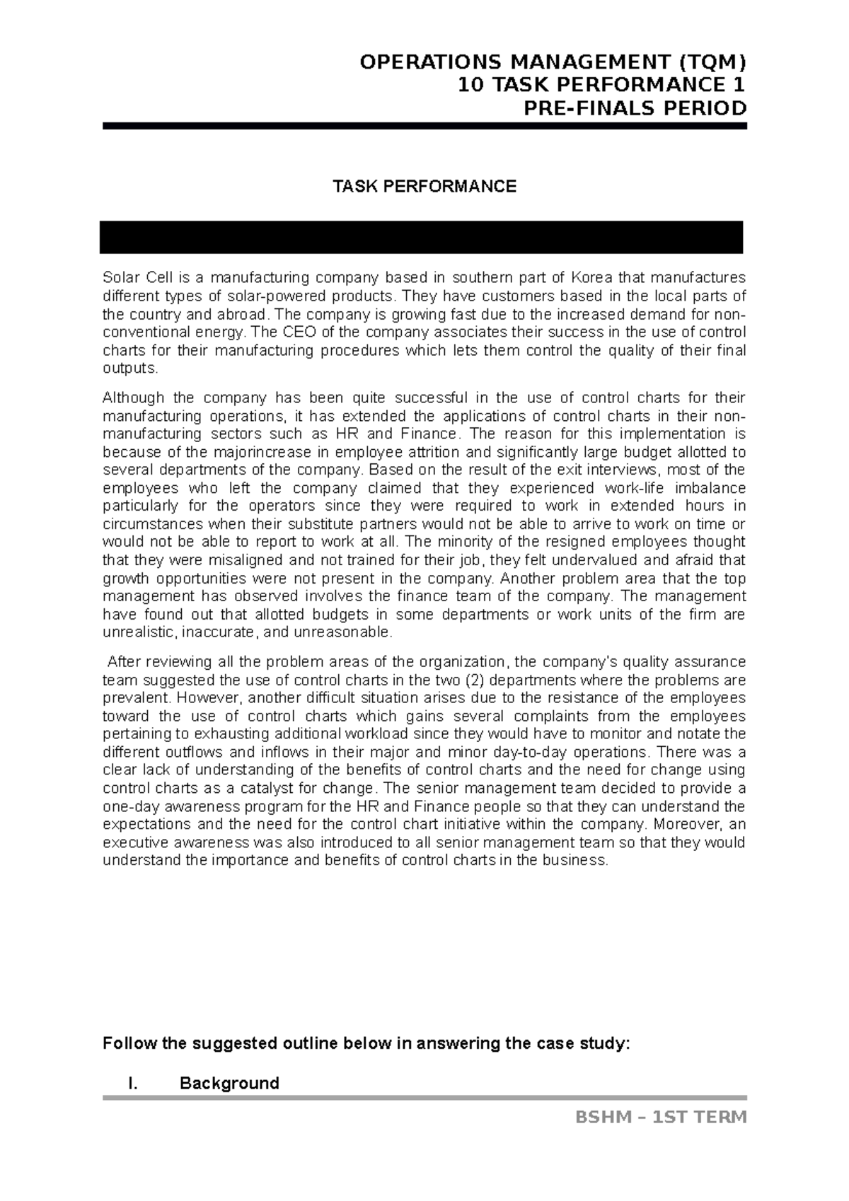 10 TASK Performance 1 - The Lloyd’s Register Group (LRG) provides ...