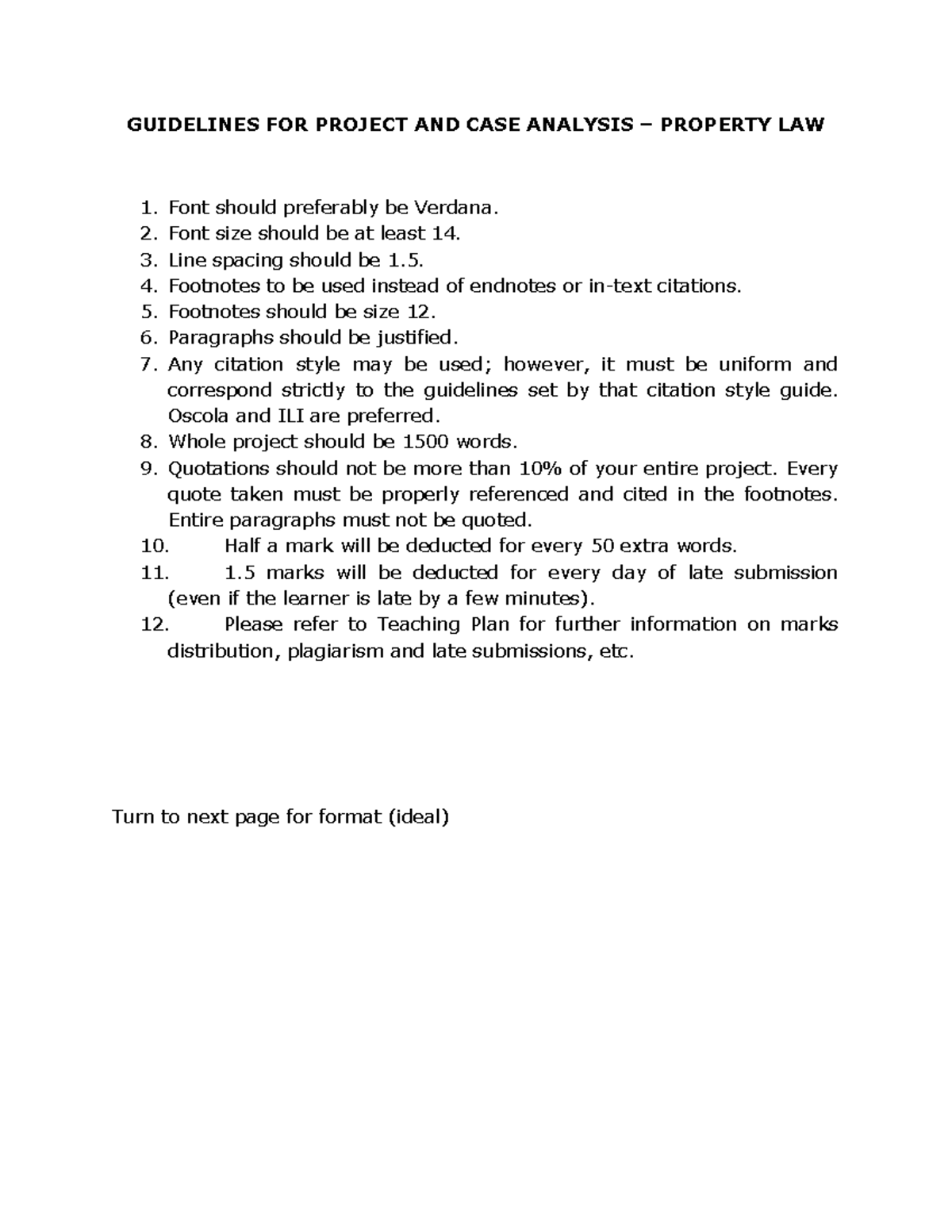 Guidelines FOR Project AND CASE Analysis - GUIDELINES FOR PROJECT AND ...