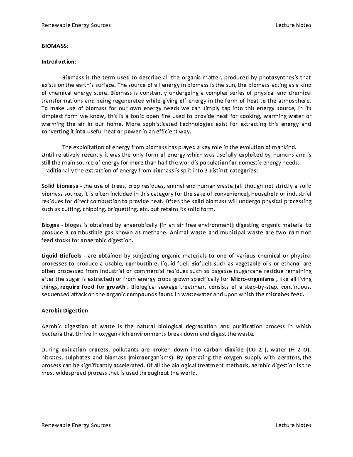 Module 3 - BIOMASS: Introduction: Biomass is the term used to describe ...