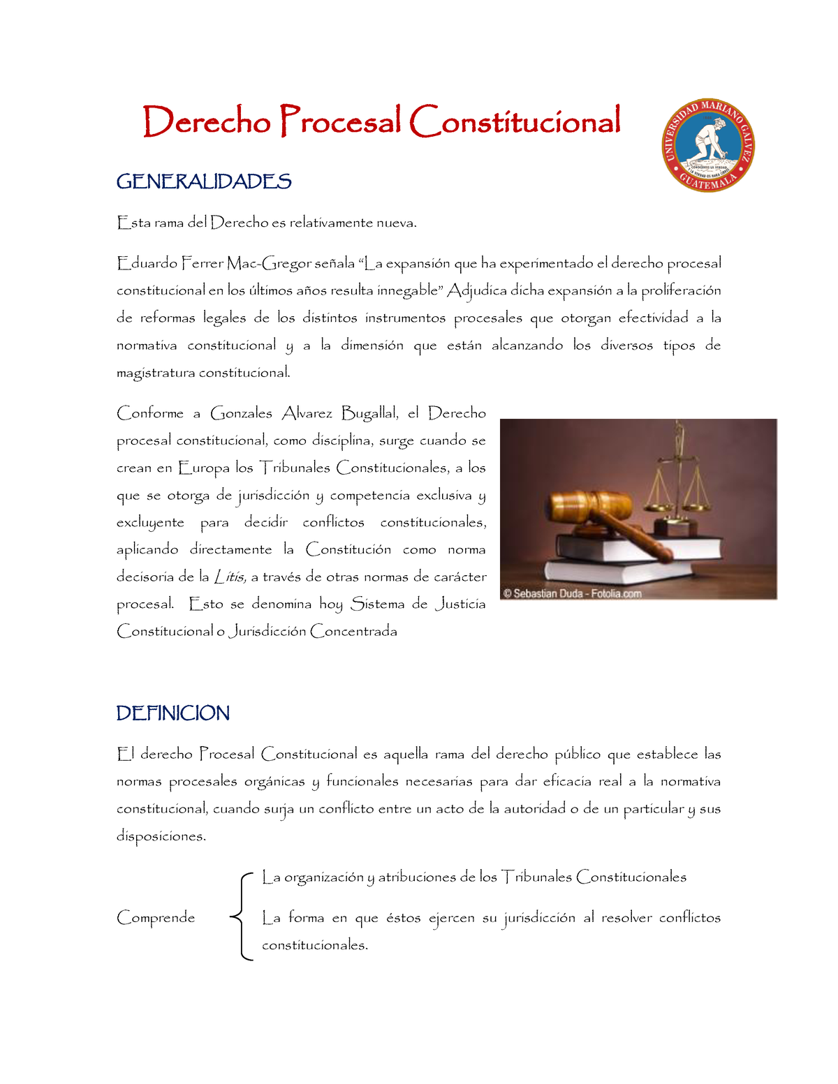 TEMA 1 Derecho Procesal Constitucional - Derecho Procesal ...