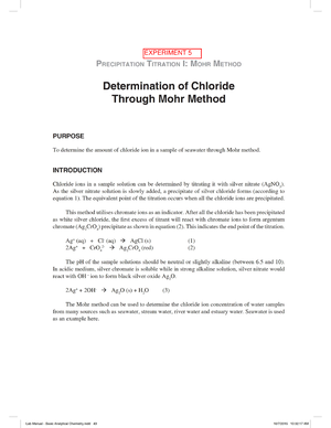 LAB Manual CHM213 - CHM PHYSICAL CHEMISTRY LABORATORY MANUAL 1 ...