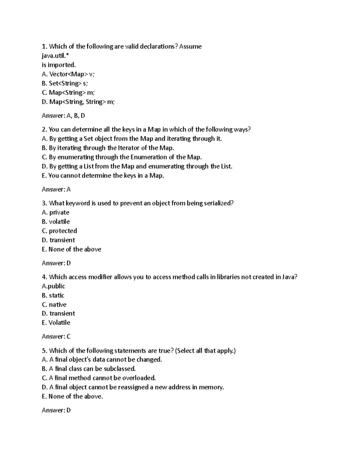 PRO192 Quiz 123 Which of the following are valid declarations