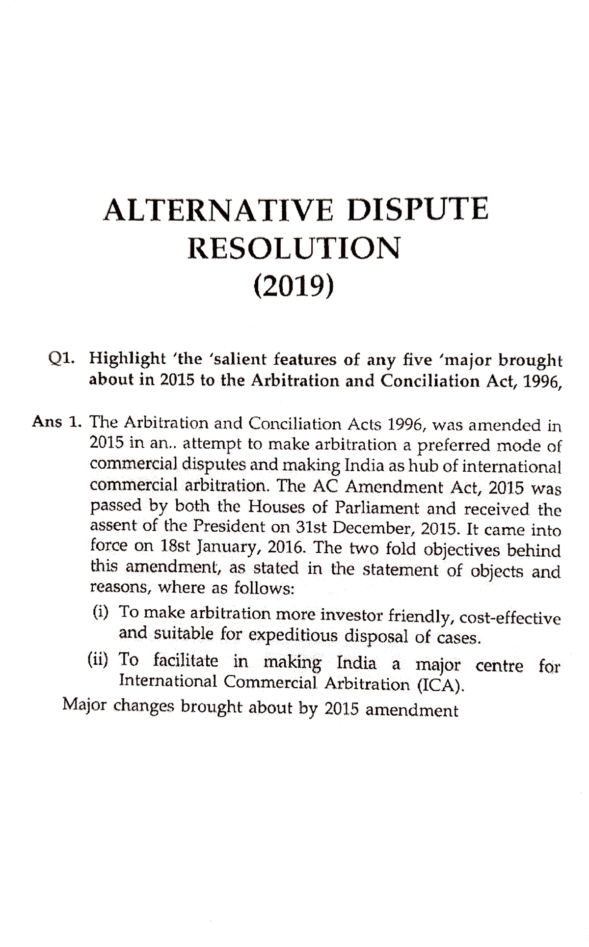 du law advance assignments