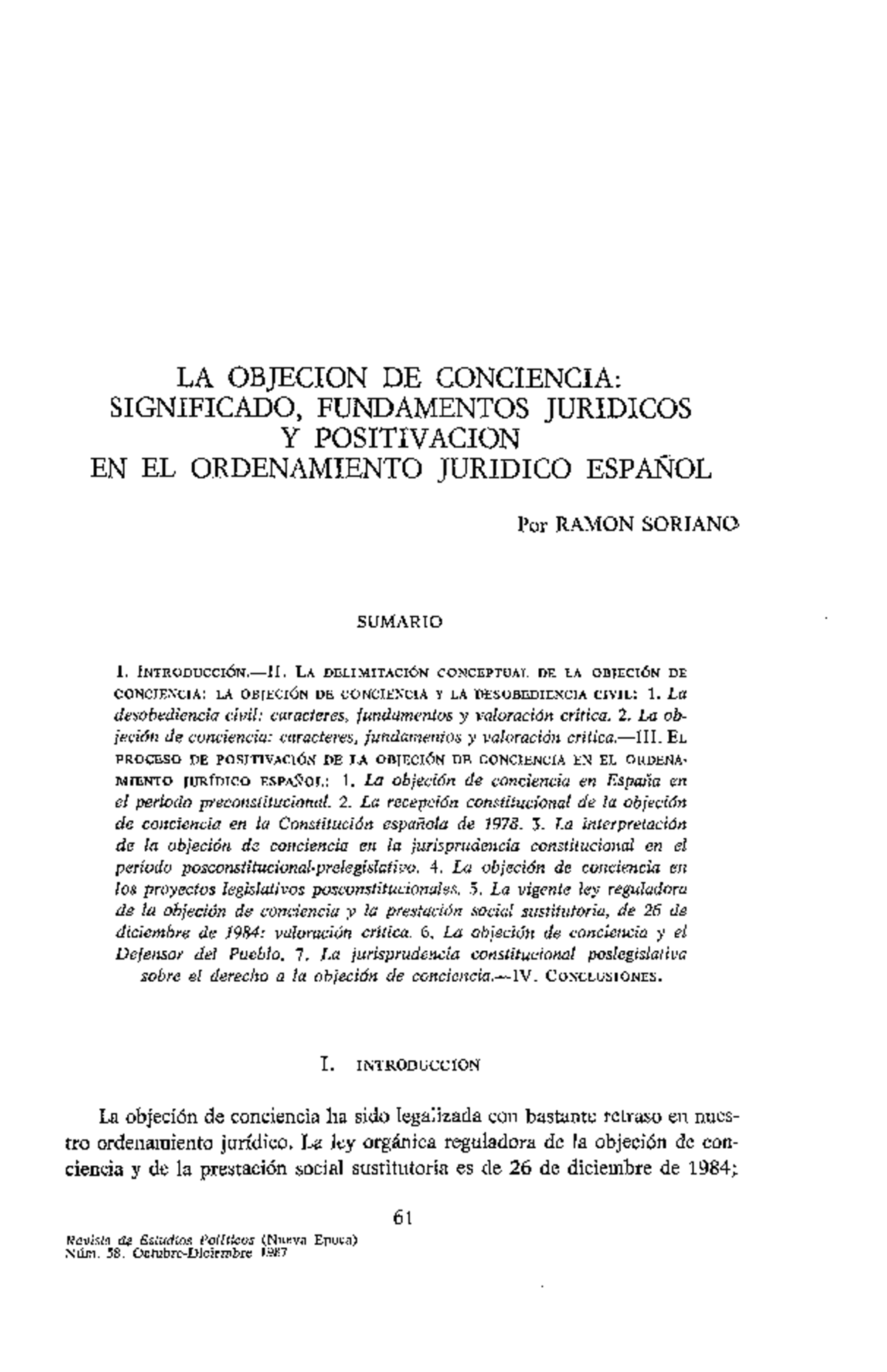Dialnet-La Objecion De Conciencia-26952 - LA OBJECIÓN DE CONCIENCIA ...