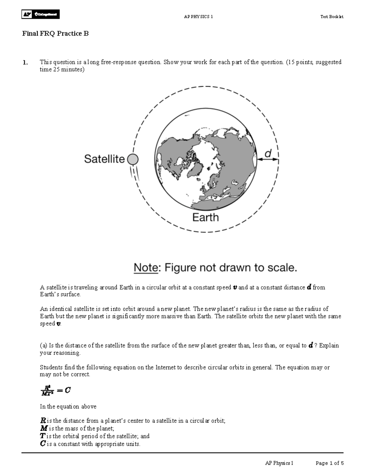 Final FRQ Practice B - FRQ Physics - This Question Is A Long Free ...