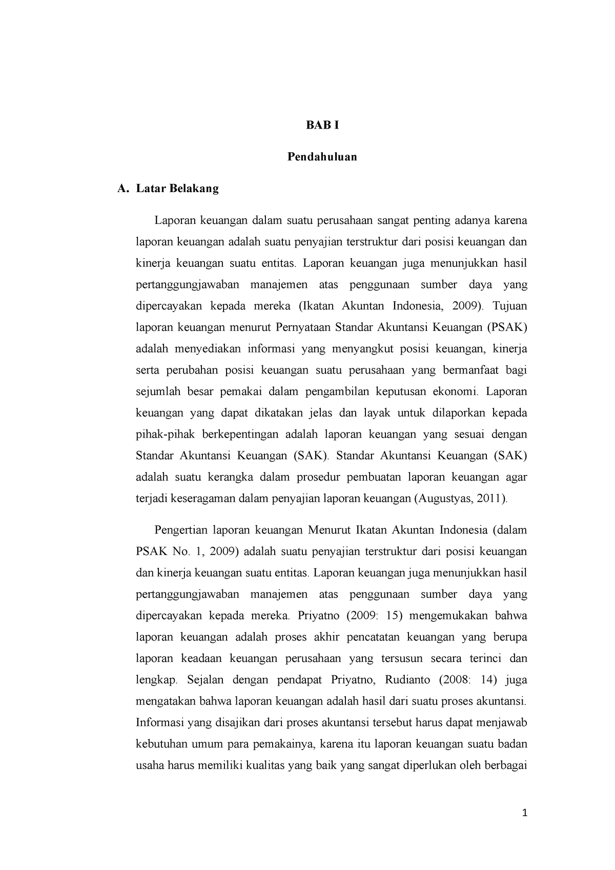 Tugas DIAN S2 - MAKALAH AKUNTANSI KEUANGAN - BAB I Pendahuluan A. Latar ...