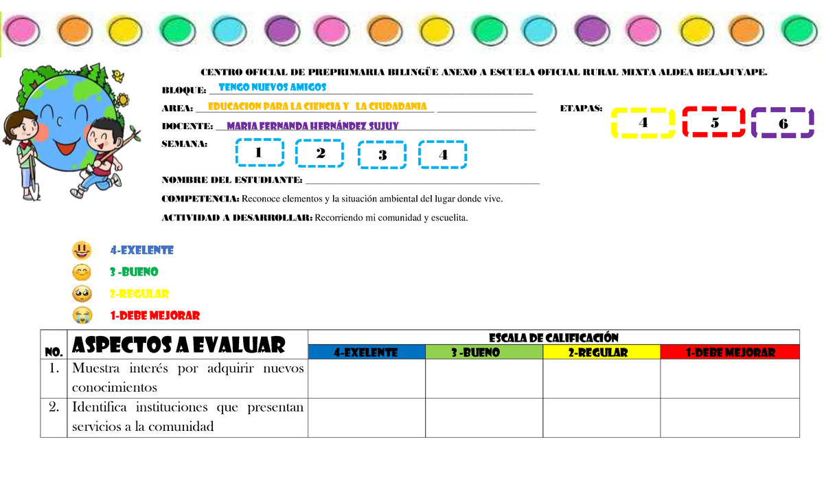 Escala DE Rango- Grupo 2 - CENTRO OFICIAL DE PREPRIMARIA BILINGÜE ANEXO ...