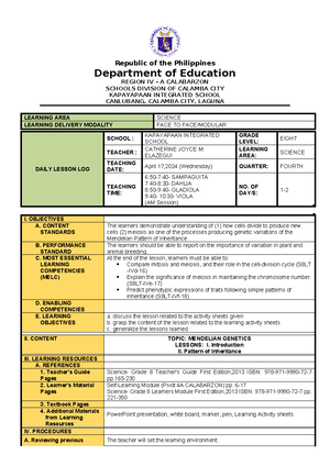 Detailed Lesson PLAN IN Mathematics - DETAILED LESSON PLAN IN ...