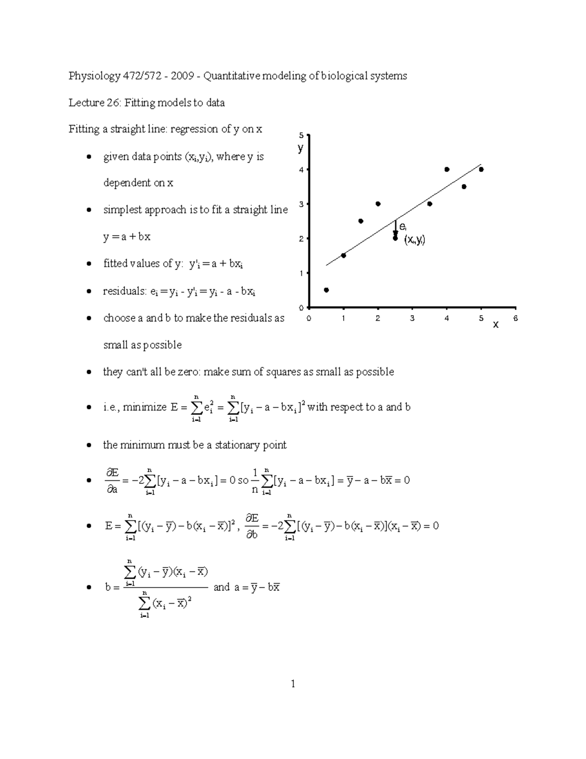 Physiology lecture note 23 - Physiology 472/572 - 2009 - Quantitative ...