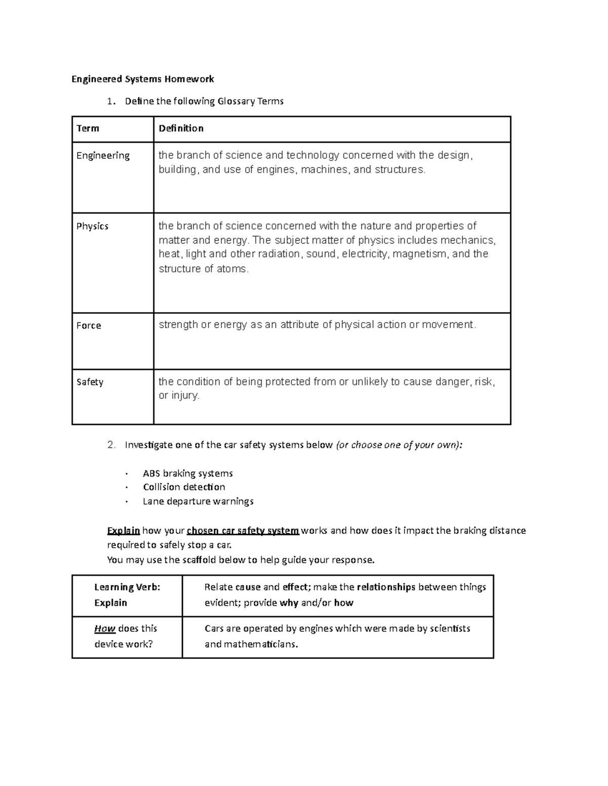 Untitled document - Google Docs - Engineered Systems Homework Define ...