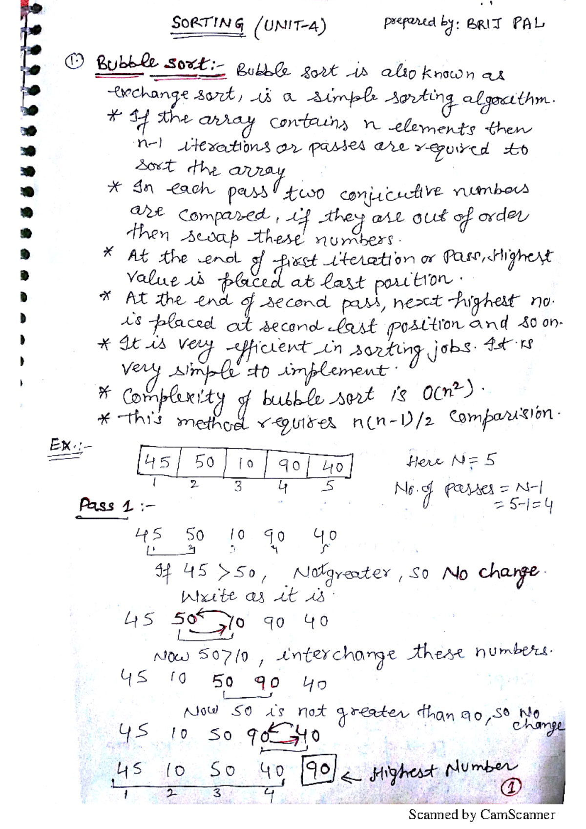Sorting - BTech - Studocu