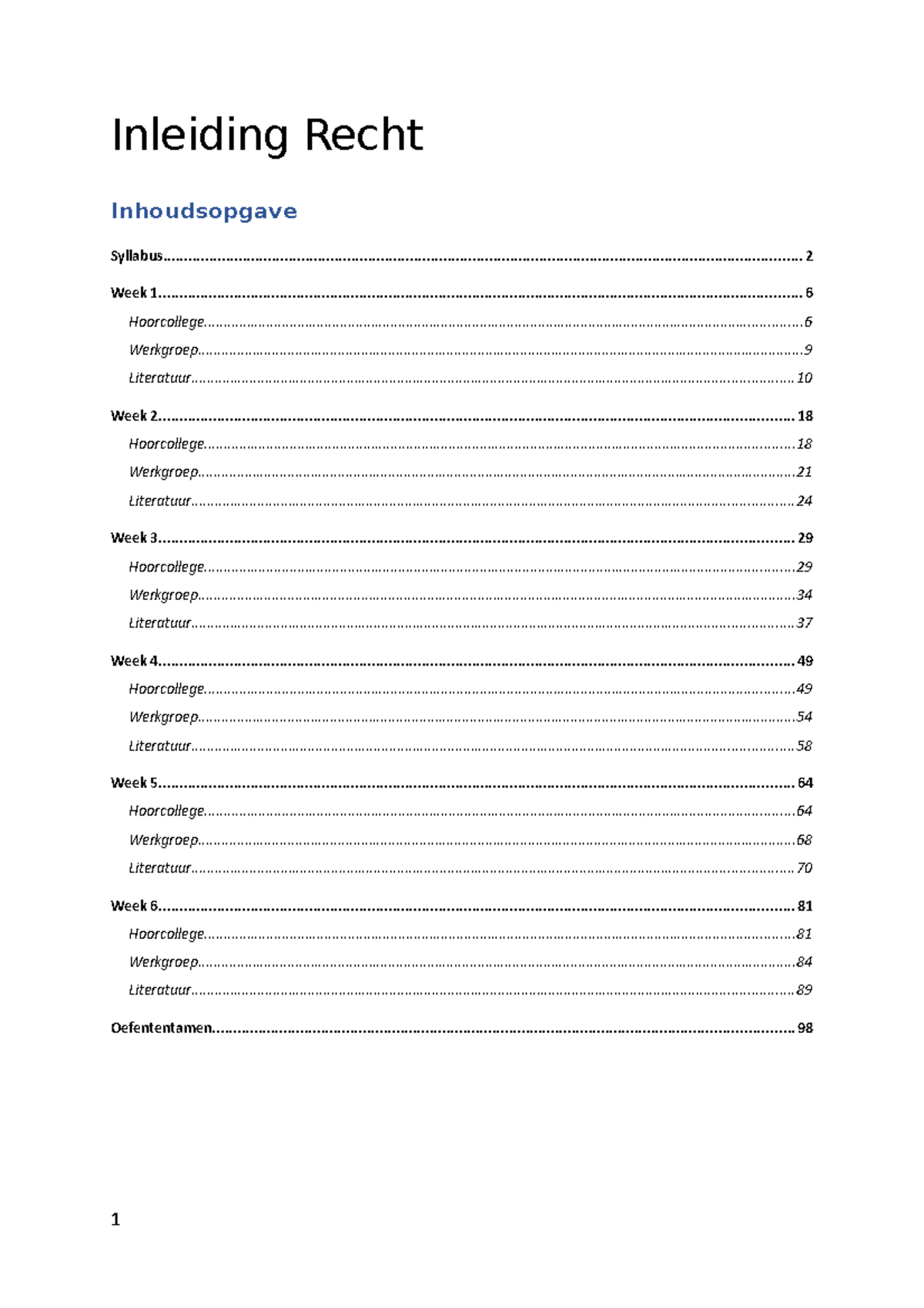 Inleiding Recht Samenvatting - Inleiding Recht - Studeersnel