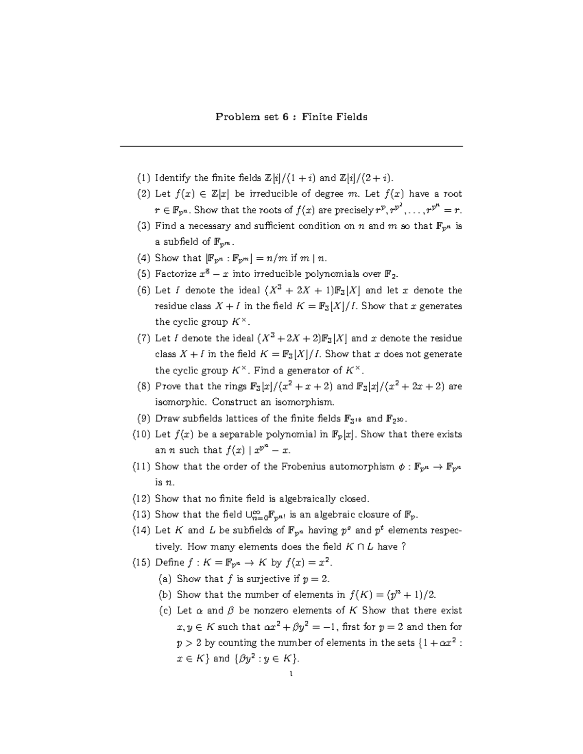 Finite Fields of Algebra - Mathematics –II - AMU - Studocu