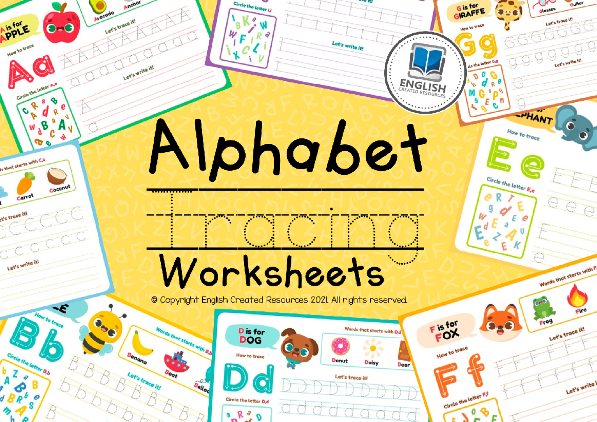 Alphabet Tracing Worksheets - © Copyright English Created Resources ...