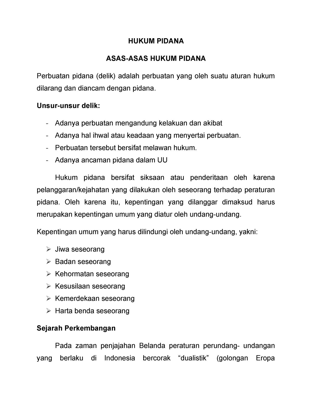 Hukum Pidana - Asas-asas Hukum Pidana - HUKUM PIDANA ASAS-ASAS HUKUM ...