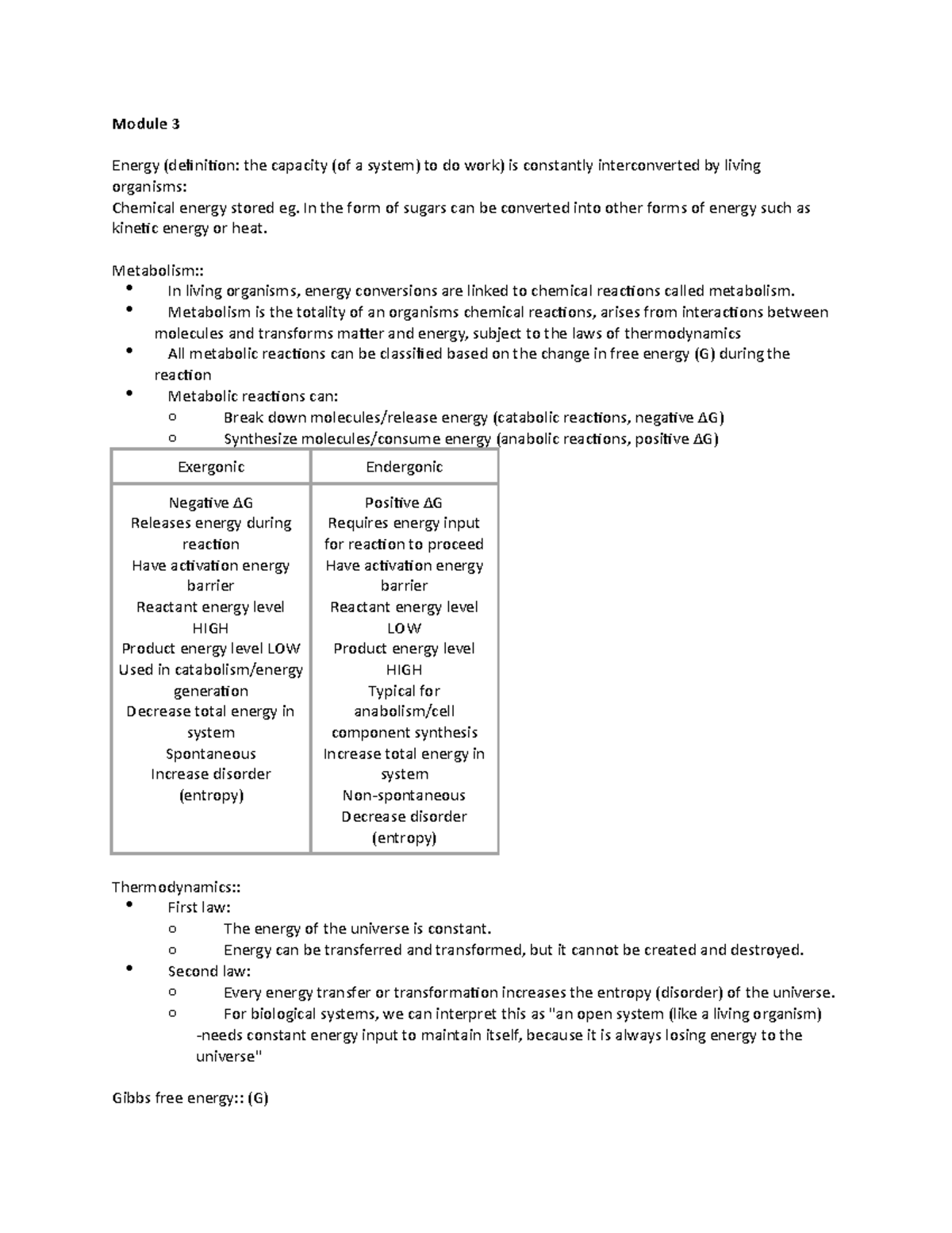 Online Learning Module 1 3 Energy Generation And Metabolism Studocu