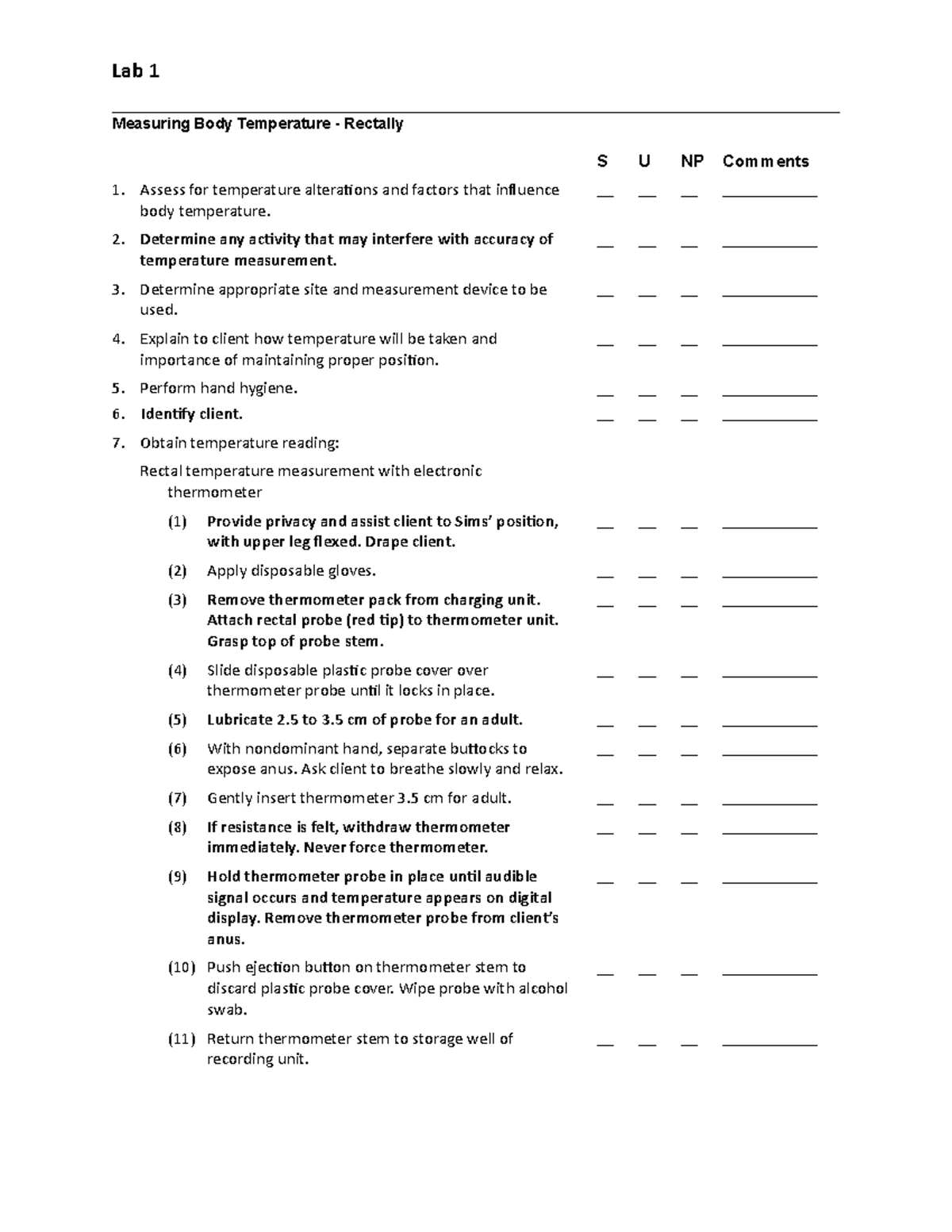 TemperatureRectal (6th ed) Lab 1 Measuring Body Temperature