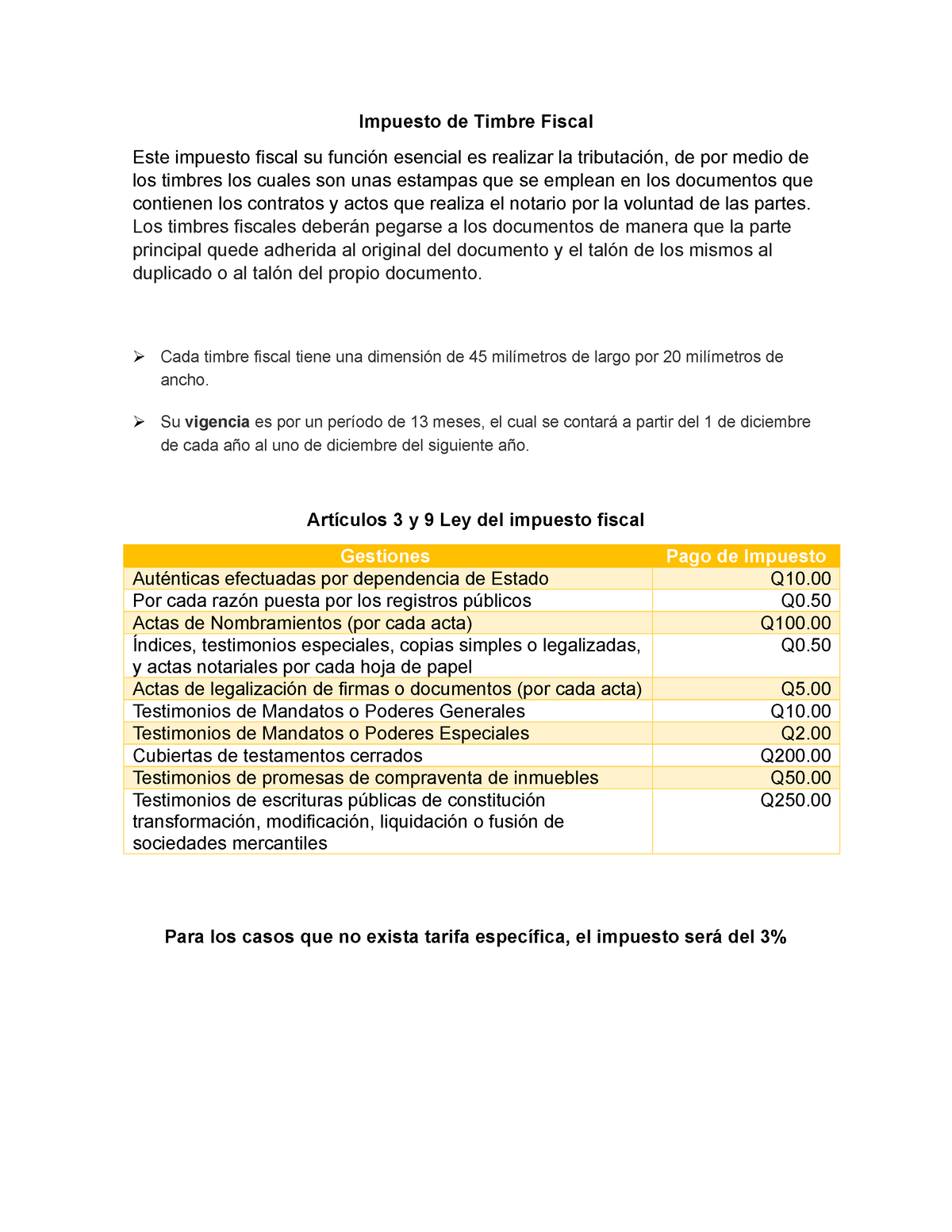 Impuesto De Timbre Fiscal Los Timbres Fiscales Deberán Pegarse A Los