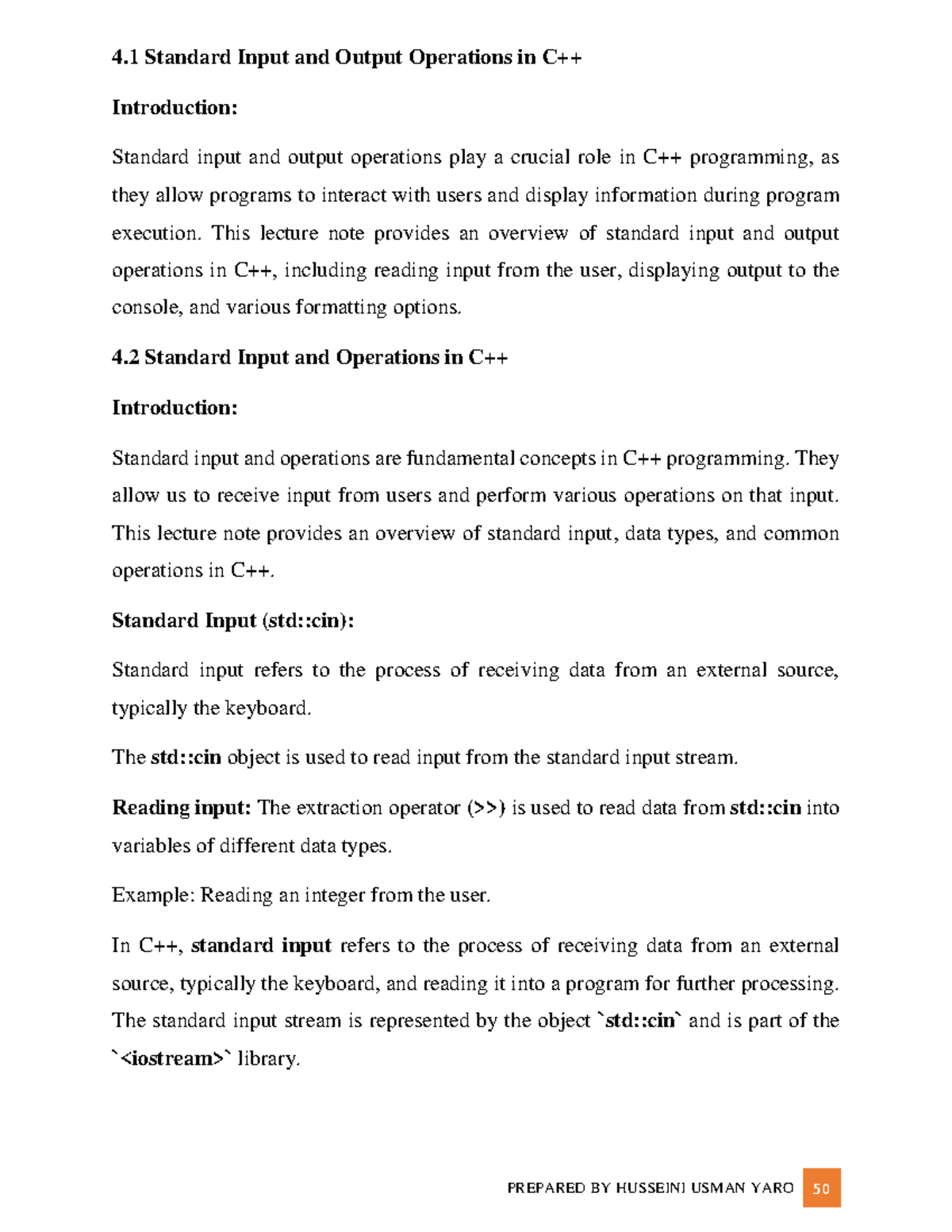 COM121 Lecture Note p50-p65 - 4 Standard Input and Output Operations in ...