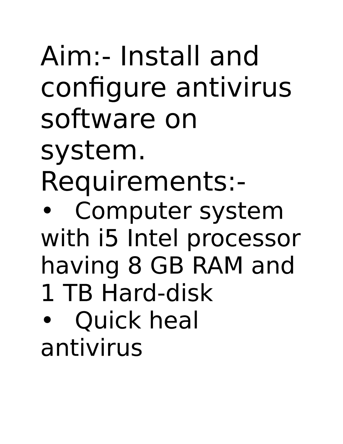 Nis Practical On Thee Given Pratical Aim Install And Configure Antivirus Software On System 9379