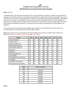 him 360 module one case study