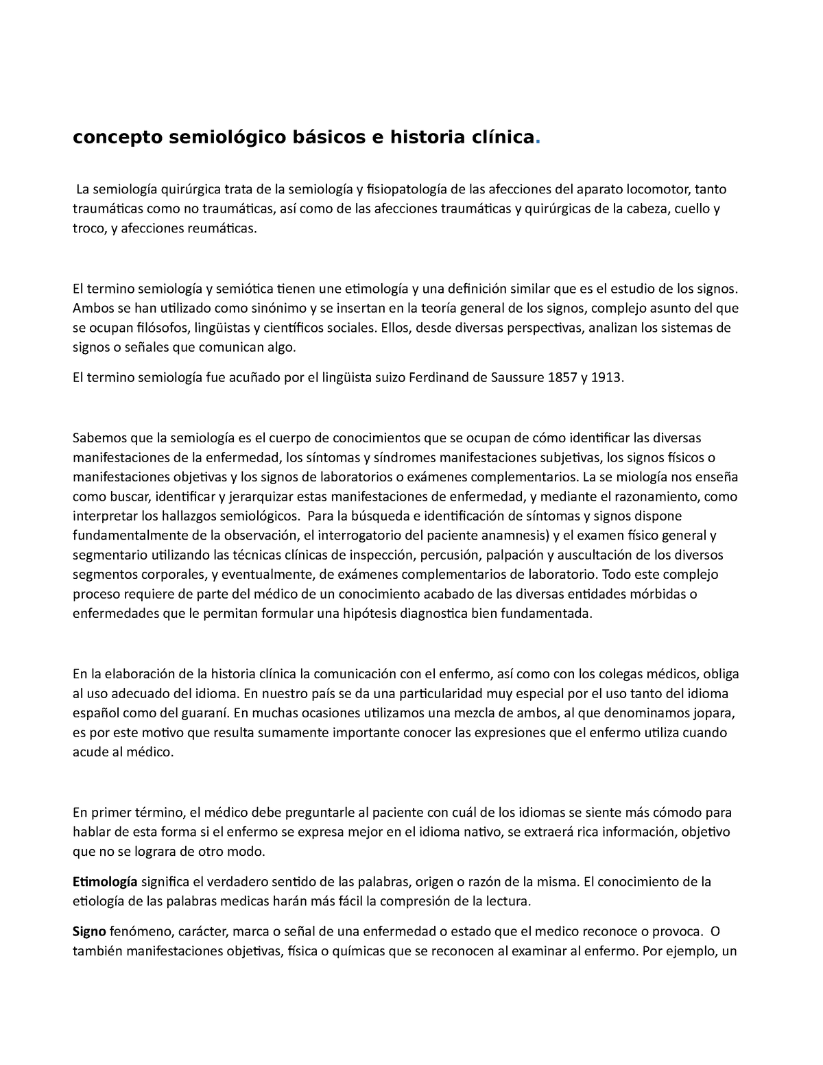 Semiología Quirúrgica Tema 1 Concepto Semiológico Básicos E Historia Clínica La Semiología 0536