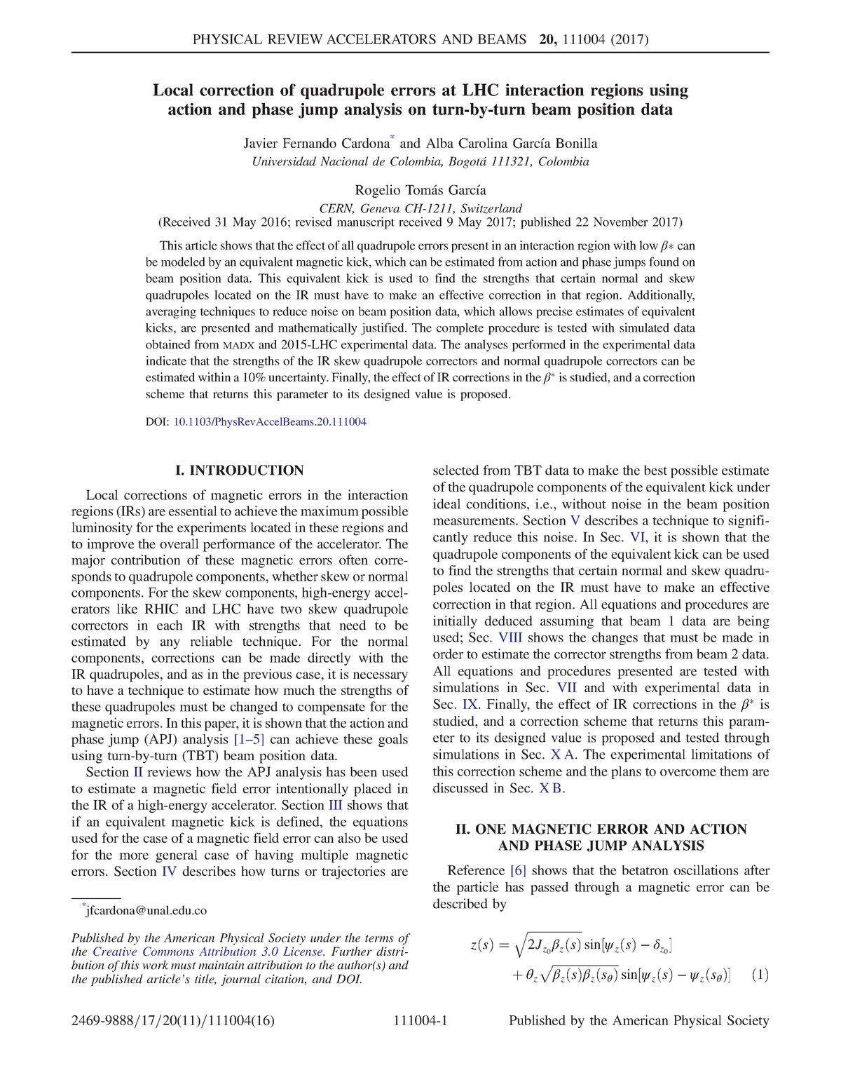 Phys Rev Accel Beams - Apuntes De Clase - Local Correction Of ...