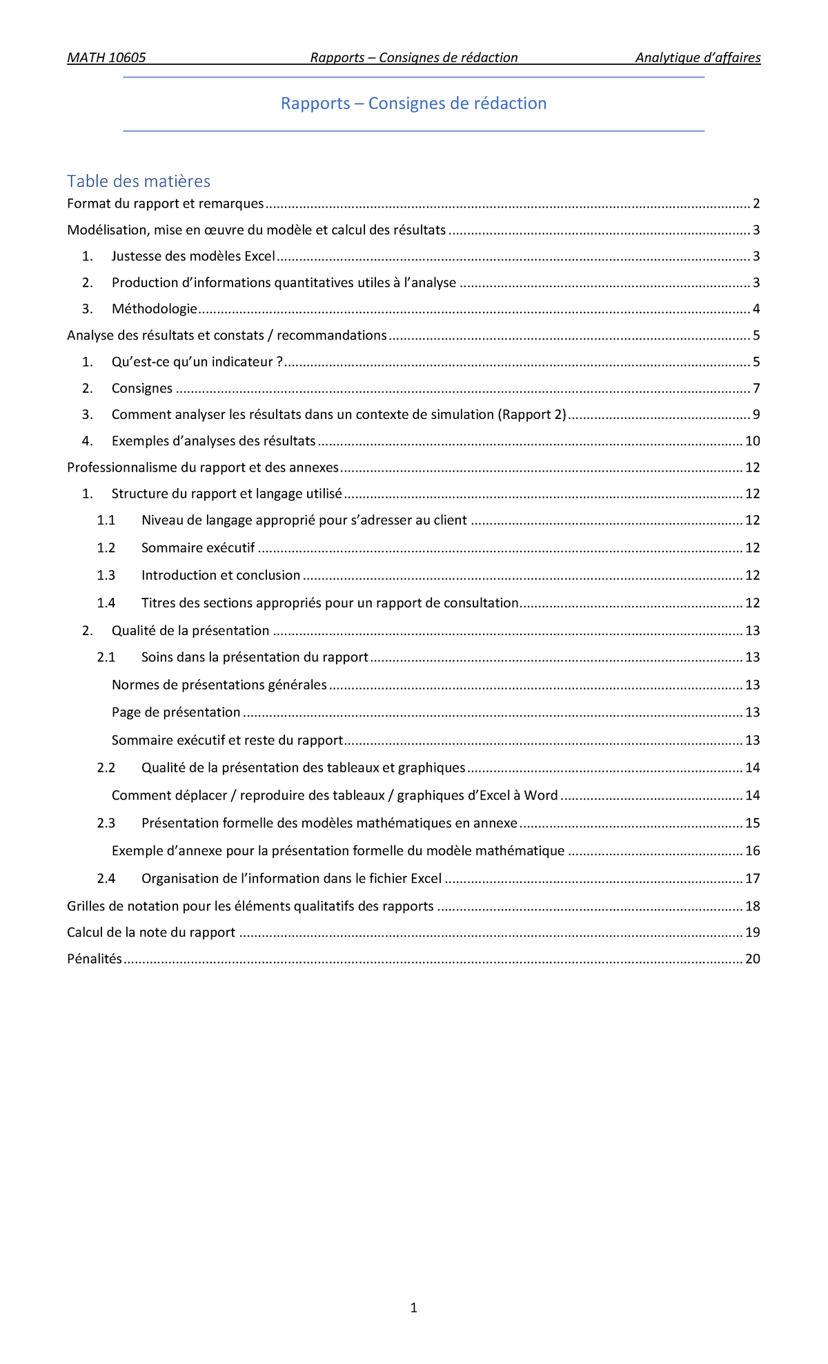 Rapports - Consignes de rédaction - Rapports – Consignes de rédaction ...