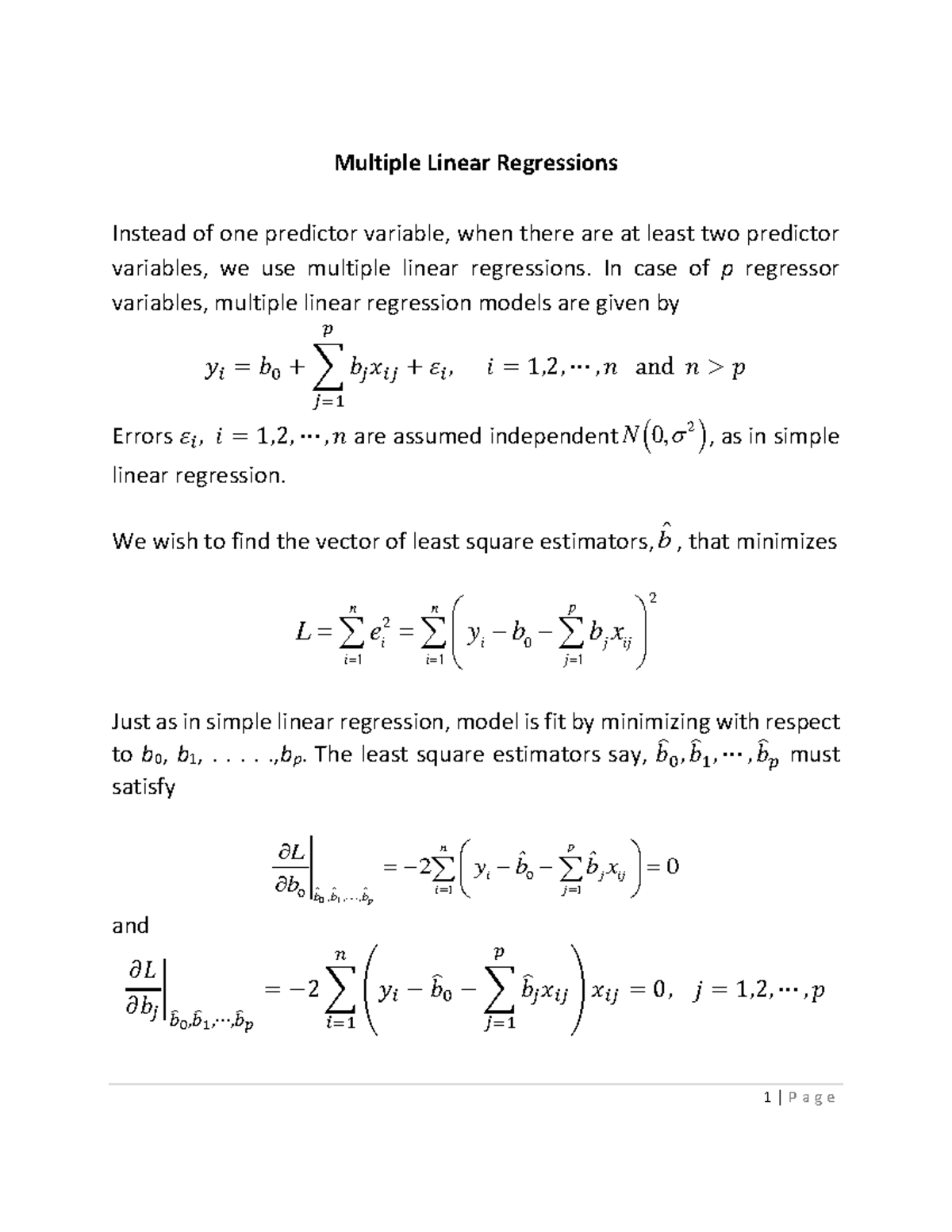 4 Multiple Linear Regressions - Warning: TT: undefined function: 32 ...