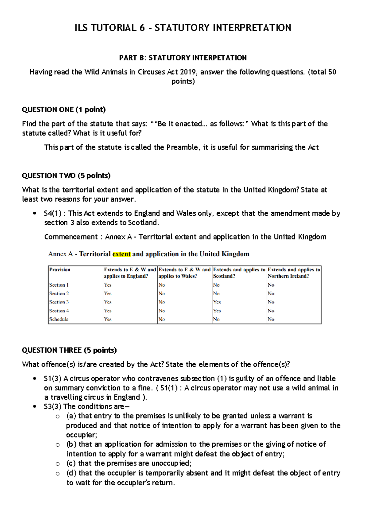 Tutorial 6 - ILS TUTORIAL 6 – STATUTORY INTERPRETATION PART B ...