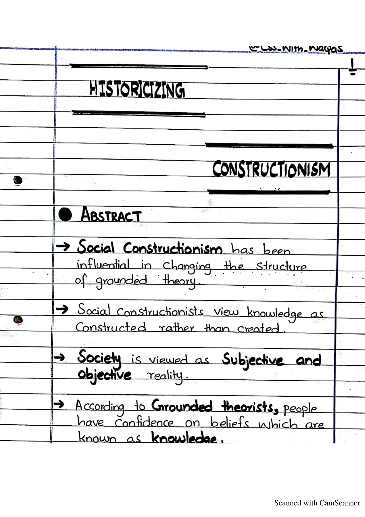 Constructionism - Scanned With HISTORICIZING CONSTRUCTIONISM ABSTRACT ...