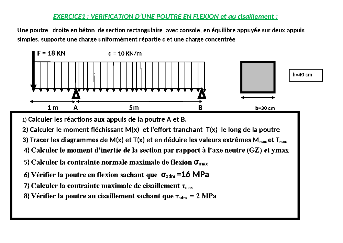 Controle 2 RDM 1 GO 1 - Contrôle - EXERCICE1 : VERIFICATION D’UNE ...