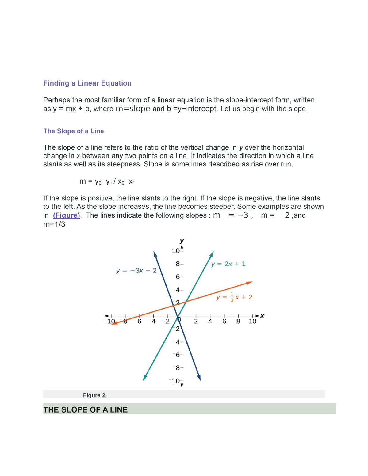 Module-7 - finding linear equation and the slope of the line - Finding ...