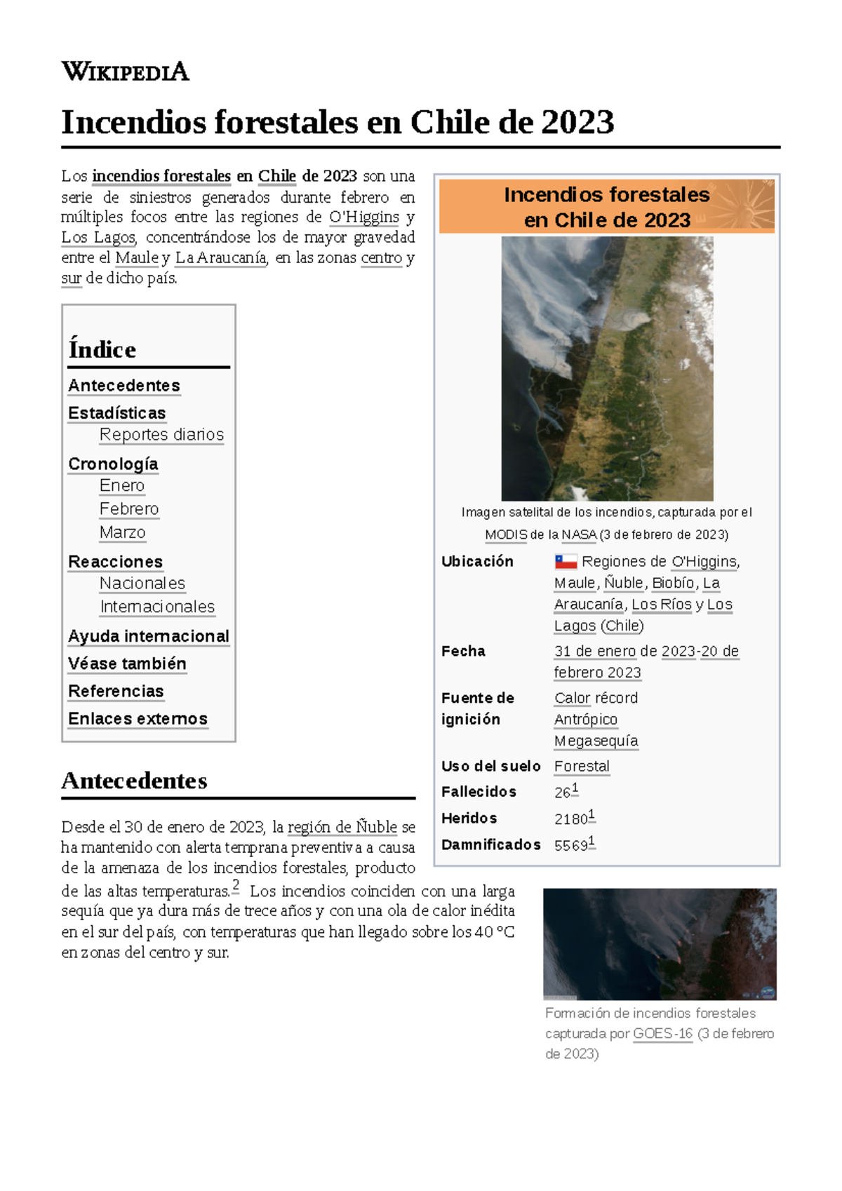 Incendios forestales en Chile de 2023 - Incendios forestales en Chile ...